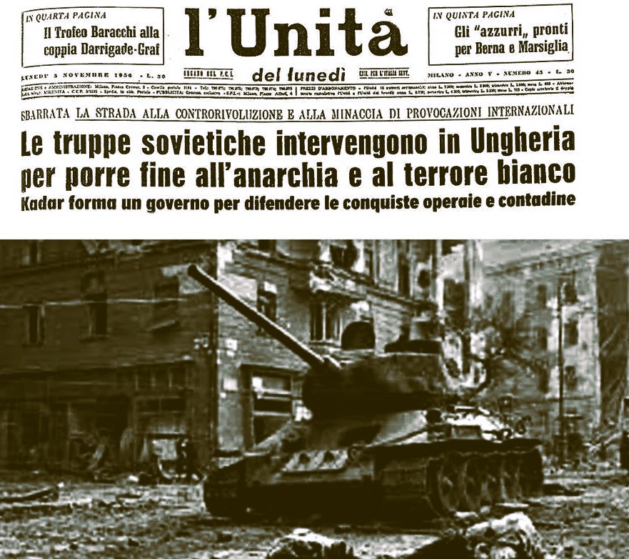 Il quotidiano del Partito comunista italiano plaude all'intervento sovietico in Ungheria