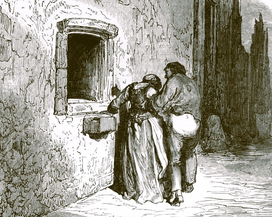 La ruota degli esposti in una stampa d'epoca